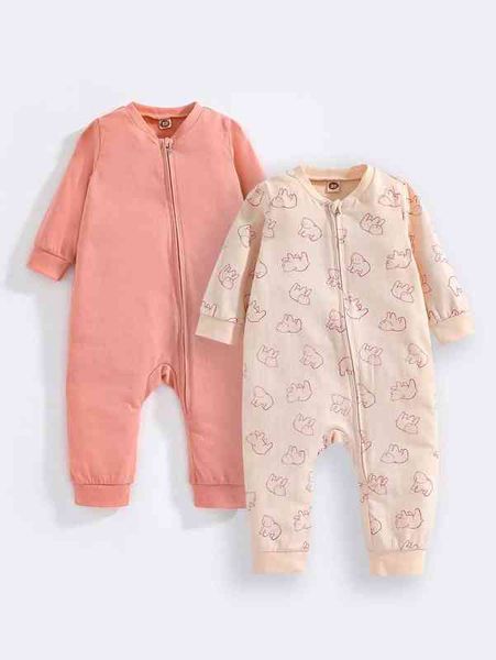 Lot de 2 combinaisons zippées à col baseball pour bébé SHE