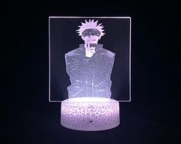 Baby 3D LED Picture Lamp Night Light Anime USB -app Controle Jujutsu Kaisen Gojo Satoru Figuur Nachtlichtsfeer Cool Kids cadeau5457195
