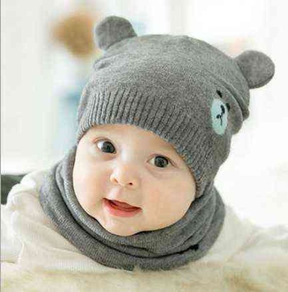 Accesorios para bebés, gorro para niñas pequeñas, gorro tejido de invierno, gorro + bufanda, juego de 2 uds. De 0 a 24 meses