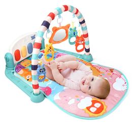 Baby Activity Gym Play Mat née Né 0-12 mois pour développer un tapis rattal doux Rattles Musical Toys Activity tapis pour les jeux pour tout-petits Games 231227