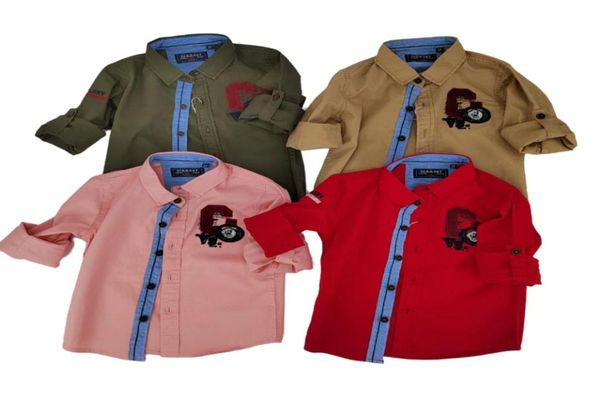 Chemises pour bébés et collégiens, tissu confortable et doux, 100 coton, spandex, printemps automne, haute qualité, tranche d'âge 903760581