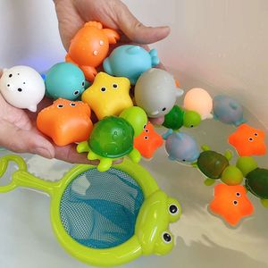 Baby Animal Bath Kids LED Light Up Water Floating jouet en caoutchouc doux induction