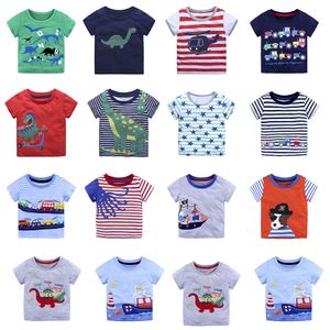 Bébé animal dessin animé T-shirts enfants garçons imprimer hauts été rayure Tees 2018 nouvelle Boutique enfants Vêtements 35 couleurs C3884