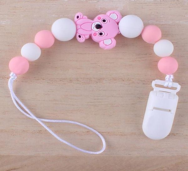 Baby Animal Silicon Bead Pleviant Pacificateurs Euro America Trade Trade Made Habitf Baby Baby Sacification Chain Clips8193051