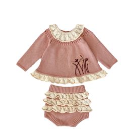 Costumes d'automne pour bébés filles, vêtements de Style coréen, vêtements tricotés pour bébés filles, barboteuse de printemps et d'automne, pull pour enfants 2560