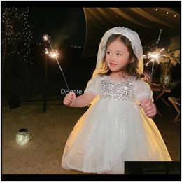 Bébé bébé, Maternitygirls robe ado princesse Costume élégant enfants mariage blanc creux fête robes de soirée enfants baptême tissu brillant