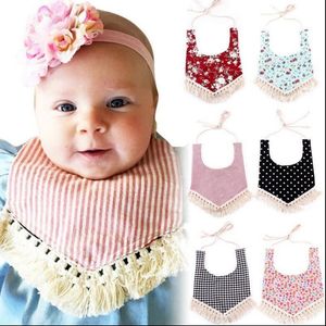 Baby Bandana Tassel Bibs Ins Purps Cloths Pasgeboren Fringe Saliva Handdoek Bib Burp Tassel Feeding Saliva Handdoek Bandana Bibs KKA2393