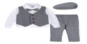 Traje formal para bautismo de bebé, chaqueta infantil, traje de esmoquin para caballero, regalo de cumpleaños de boda, conjunto de ropa de manga larga de invierno, 4 Uds.9584830