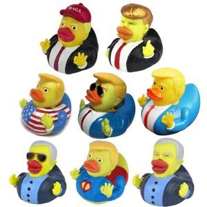 Baby Bath Flag Biden Rubber Toys Ducks PVC grappig zwevend water eenden speelgoed voor kinderen cadeau Trump Party Decoratie 0509 0509