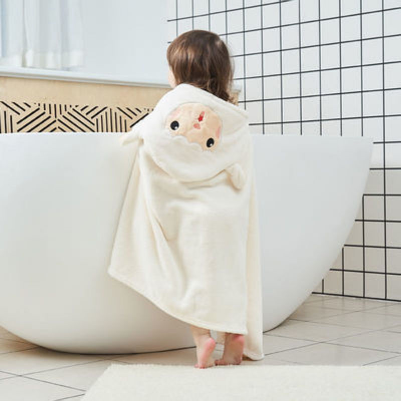 منشفة حمام الأطفال ، منشفة مرجانية ناعمة فائقة ، رداء استحمام عالي الامتصاص ، مناسب للبنين والبنات