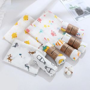 Baby bad handdoek Kids Bathrobe Child Deken Wrap voor geboren baby Toddler jongens meisjes Gauze katoen 110110cm 240417