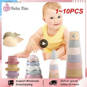 Toys de bain bébé 1 ~ 10pcs pour bébé toys toys tasse tasse colorée