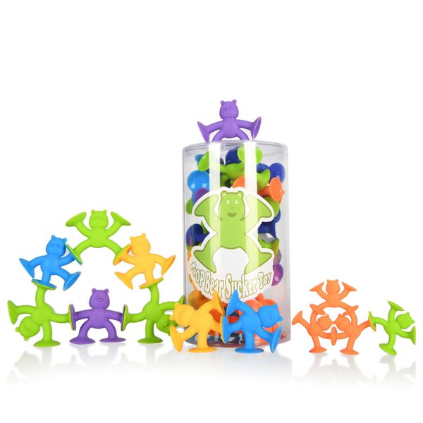 Jouets de bain pour bébé 24 pièces jouets de bain pour tout-petits ours ventouse jouet bébé tri jeu d'empilage jouet sensoriel bloc de construction jouet d'apprentissage préscolaire 231024