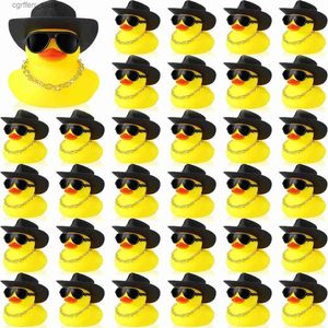 Baby Bath Toys 48 Sets Cowboy Rubber Duck Squeaky Duck Yellow Rubber Duck Bath Toy Duckies Car Rubber Dashboard Decoratie Baby Bath Toys L48