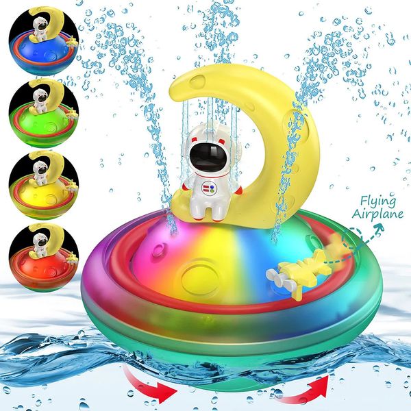 Juguetes de baño para bebés Juguetes de baño para bebés Rociador de agua Rotación Iluminar Ducha de rociador de inducción automática con bañera LED Juguetes para piscina Regalo para niños pequeños 230928