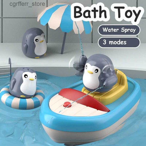 Juguetes para baños de bebé juguetes para baño bañera de agua pingüina de pingüinas de bañera para niños juegos de agua juegos de agua ducha pared succión juguete para niños l48