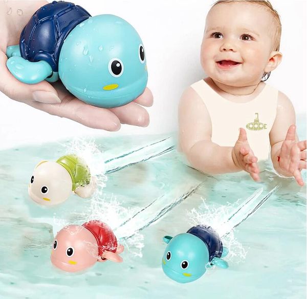 Juguetes de baño para bebé, bonito baño, tortuga, ballena, piscina, playa, cadena clásica, juguete de agua con mecanismo de relojería para niños, juguetes para jugar en el agua