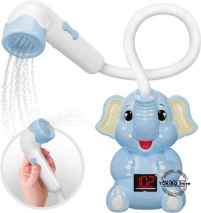 Baby bad speelgoed badkamer douche met douche thermometer elektrische olifant water spuitwater speelgoed kinderen tatoeage speelgoed 240506