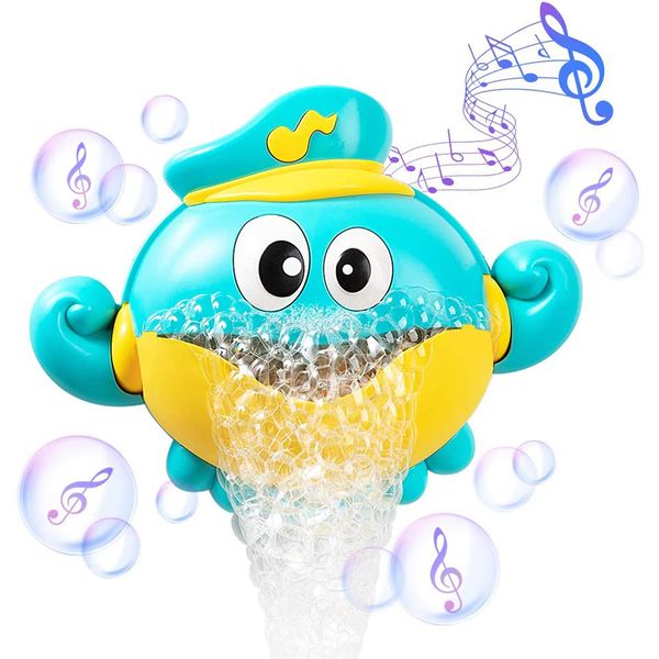 Jouets de bain pour bébé Machine à bulles Crabes Grenouille Musique Enfants BathToy Baignoire Savon Automatique Bubble Maker Bébé Salle De Bains Jouet pour Enfant 1 2 3 Ans
