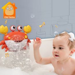 Baby Bath Toys Bubble Machine Crabs Music Bathtub Automatic Electric Bubble Maker Summer Bathroom jeu pour enfants Cadeaux 240423