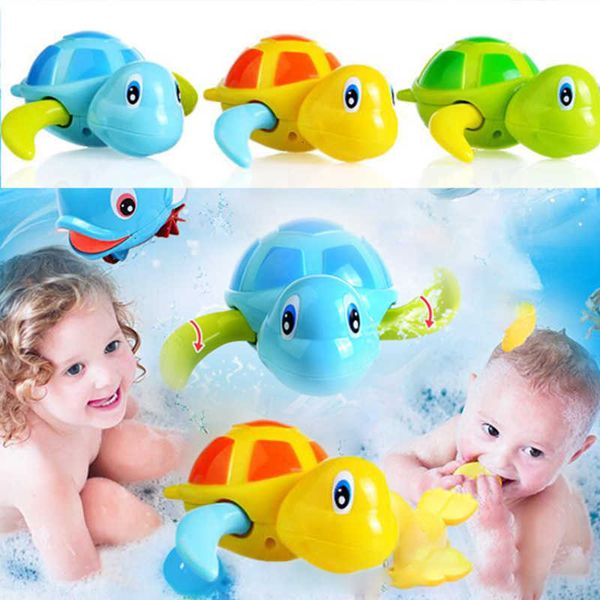 Juguetes de baño para bebés Dibujos animados Tortuga linda Bebé Baño de agua Juguetes Clásicos Niños Baño infantil Mini Colorido Suave Animales flotantes Figura Reloj de juguete T220930