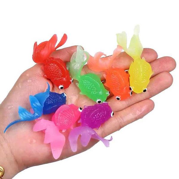 Baby Bath Toys Childrens 10pcs / Set Kaii Simulation Rubber Goldfish Baby Bath Play Games Toys for Kids