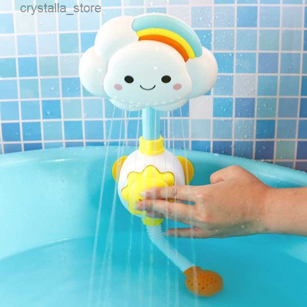 Bébé Jouets De Bain Nuage Baignoire Douches Becs De Bain Ventouses Robinet Pliant Enfants Jouets De Bain Mignon Pulvérisation Douche Enfants Cadeau L230518