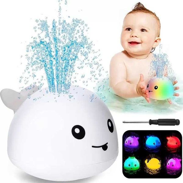 Jouets de bain pour bébé, baleine dinosaure, pulvérisation automatique d'eau, avec lumière LED, baignoire, douche, pour tout-petits, enfants garçons