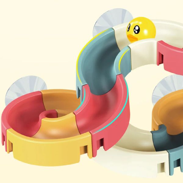 Baby Bath Toys Diy Slide Tracks Pipeline Ducks Yellow Bathtub Bathtub Play Rainbow Shower Water Educational Toys for Children