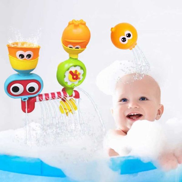 Baby Bath Toys Eye Waheel Wael Bathing Sucker Bathtub Baby Bath Toys Water Play Play Set Shower Sprinkler Toy for Kids Toddler Enfants