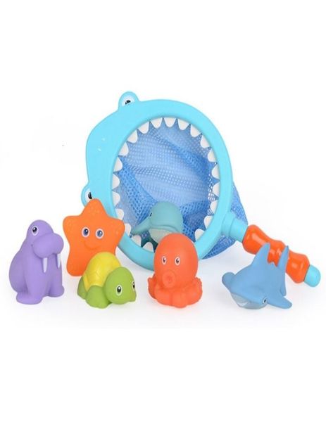 Baby Bath Toys for Toddlers Tuba Shark Fishing Pond Pond Plastic Animal Toy Floating Infant Soft Assorted Characters R7RB SH1909122547822