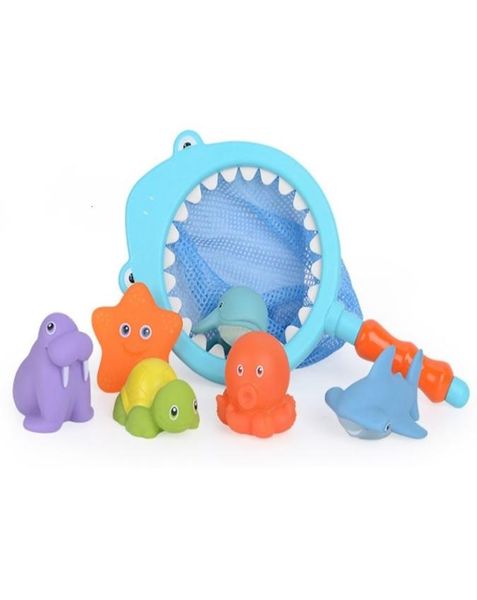 Baby Bath Toys for Toddlers Tuba Shark Fishing Pond Pond Plastic Animal Toy Floating Infant Soft Assorted Characters R7RB SH1909121264169