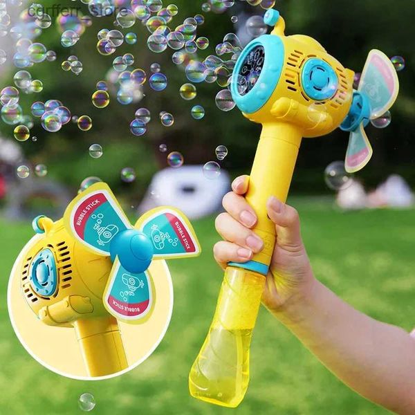 Toyadores de baño para bebés Máquina de soplado de burbujas totalmente automática para niños Handhodmill Juab Bubble Stick Juego de verano Juguetes para niños Regalos para niños L48