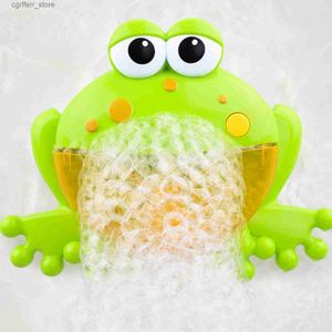 Bath Bath Toys Baby Baby Cute Funny Funny Automatic Cartoon Frog Bubble Machine Music Electric Soap fabricante de jabón para el baño al aire libre Play Toy para niños L48