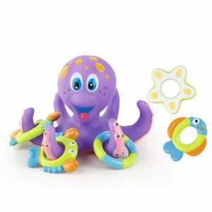 Baby Bath Toys Play Water OctopusToys Funny Floating Ring Toss Game Educational Bathtub Bath Toy for Kids Girl Boy Children Gift LJ201019