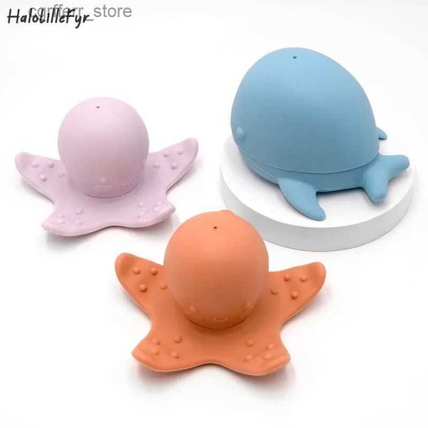 Juguetes para baño de bebé silicona juguetes para ballenas de ballenas de animales para bebés