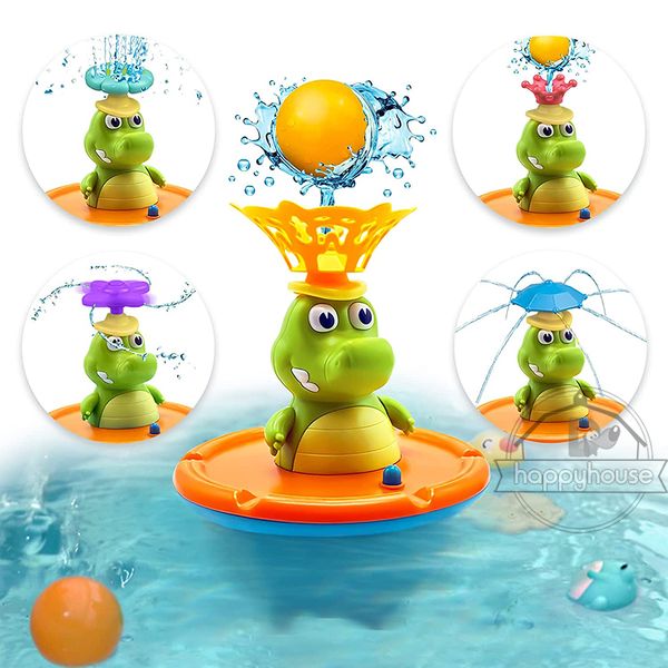 Jouets de bain pour bébé Spray eau douche piscine jouet de bain pour enfants jouet de bain électrique en crocodile avec lumière musique lumière LED jouet pour bébé