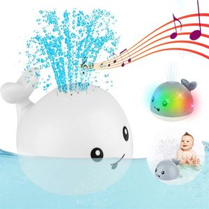 Jouets de bain pour bébé Spray Water Whale LED Light Up pour enfants Spay à induction électrique Ball room tub 210712