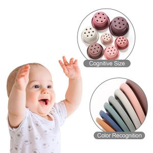 Jouets de bain pour bébé empiling tas toys coloré