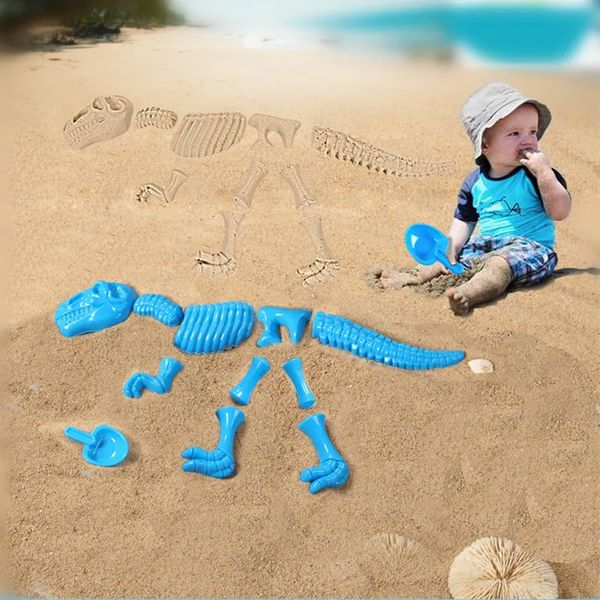 Baby Bath Toys Summer Abs Plastic Dino Baby Play Tools Sand avec des moules de sable drôles Set Dinosaur Skeleton Bones Belf Toy Enfants Enfants 231026