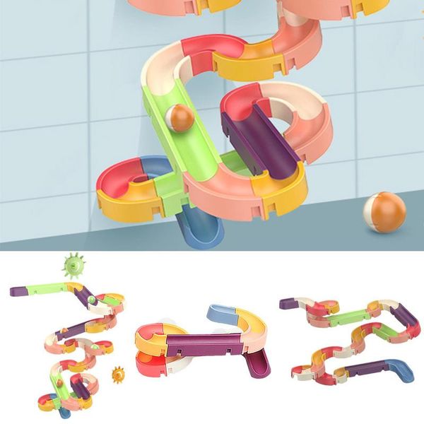 Baby-baign toys piste baignoire enfants bébé jeu de douche de douche toit de cou toboggle coulissure coulissante musicale interactive baignoire murale pour les enfants