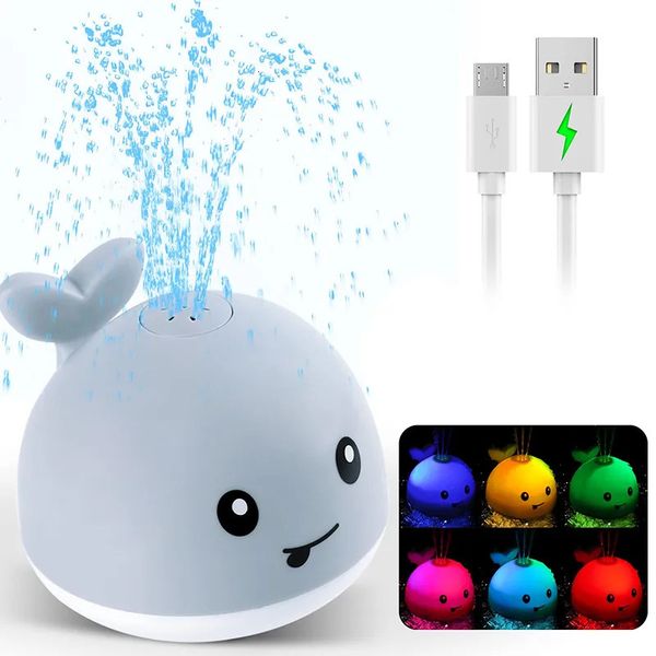 Jouets de bain pour bébé Jouet de bain rechargeable pour bébé amélioré avec baignoire d'eau de pulvérisation de baleine lumineuse étanche pour les tout-petits enfants jouets de salle de bain de piscine 231026