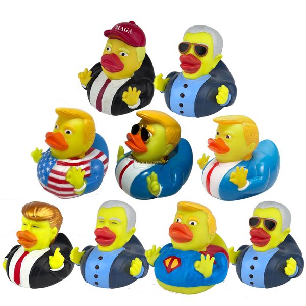 Baby Bath Toys Président américain Trump Sound de canard en caoutchouc drôle Souche de baies de bain à eau