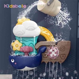 Baby Bad Speelgoed Water Spray Toy Game Whale Cloud Model Peuters Zwemmen Badkamer Badzomer voor Kinderen 210712