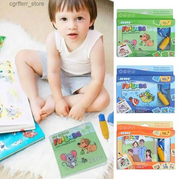 Baby Bath Toys Affiol Bath Bath Livre réutilisable Éducation Puzzle Livre de puzzle Book Water Paint Toddler Toy Infant Toy Water Drawing Livre L48