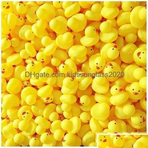 Juguetes de baño para bebés Venta al por mayor Pato de goma Diversión en el agua Bañera Juguete Patos flotantes Sonidos de compresión Entrega de entrega Regalos Aprendizaje Educación Dhwly Dhi2J