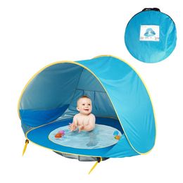 Baby Strandtent Kinderen Waterdichte Pop-up Zonluifel Tent UV-beschermende Zonnescherm met Zwembad Kid Outdoor Camping Zonnescherm Strand 240113
