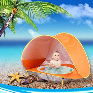 Baby Beach Tent Children étanche pop up up wing alwning tente uv Protecting Suncheter with piscine kid extérieur camping sunshade plage 240430