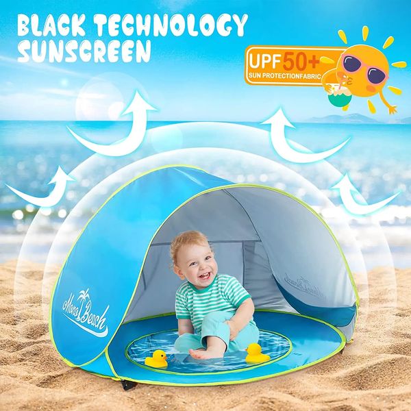 Baby Beach Tent Sunshade Pool UV Protection Sunshine Shelter Baby Toys Piscine de secours House Childrens Tent Tente 240509