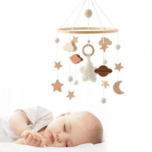 Baby Bed Bell Hanging Toy Star Mobile Cribe Musique en bois Crochet Honter Holder Bracket Accessoires 240411